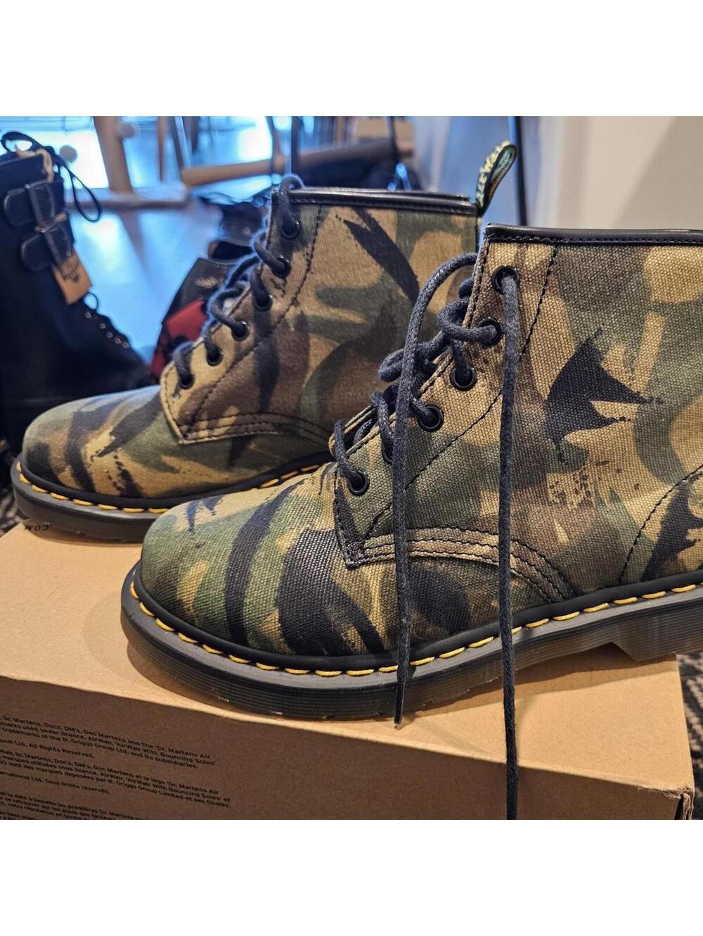 Dr. Martens Women's Multi and Khaki Boot